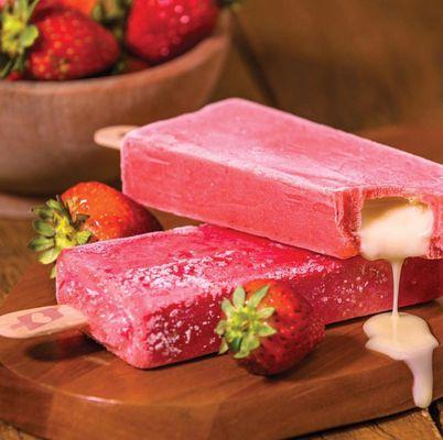 Strawberry & Cream - only the best strawberries are chosen to surround the creamy condensed milk center.