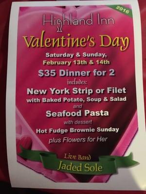 Bring your valentines out tonight!!! Great special!