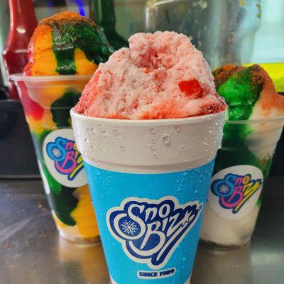 Flavored sno with cream,mangonada,  blast