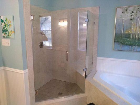 Beautiful frameless shower.