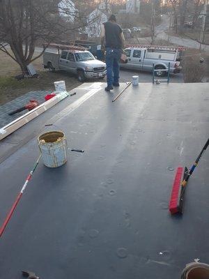 Residential flat roof replacement.