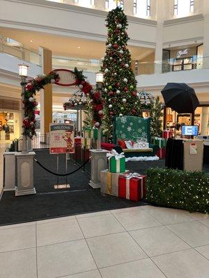 Lobby - entry floor set up for Santa