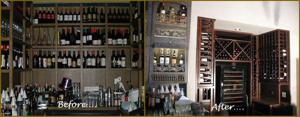 Before & After photos of The Girl and The Goat Wine Room