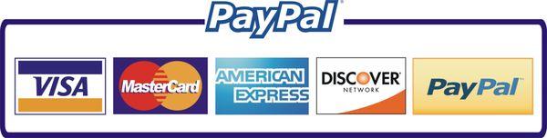 Credit cards and PayPal accepted