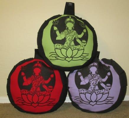 Lakshmi Zafu's...just a small example of our meditation supplies.