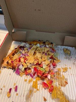 What's left of my Taco Original Round Taco Specialty Pizza