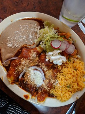 Enchiladas Rojas lunch