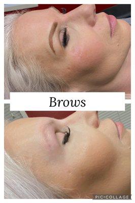 Powder brows before & after