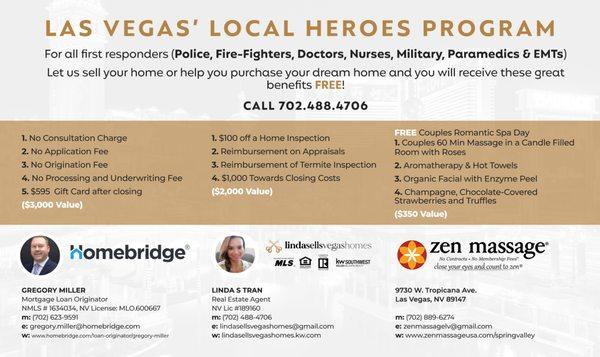 Las Vegas local Heroes Program--Home Is Possible for Police Officers, Firefighters, Paramedics, EMTs, Nurses, Doctors & Military