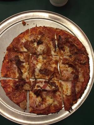 Meat pizza with mozzarella