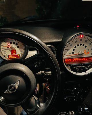 Inside of Mini Cooper