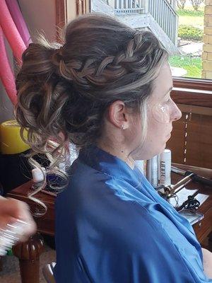 Profile view of bridal updo