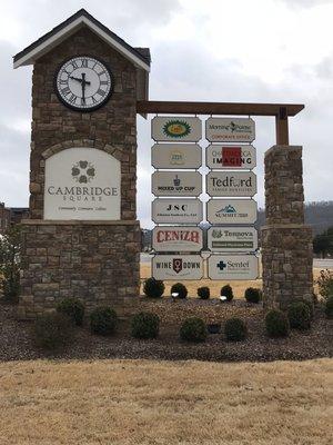 Our welcome sign at the entrance to Cambridge Square in Ooltewah.