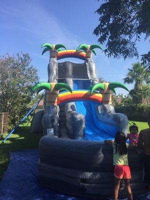 22' TALL Boulder Springs Slide with inflated Splash Pad at the bottom!