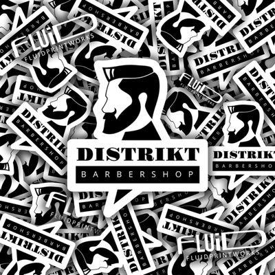 Custom Vinyl Stickers for Distrikt Barbershop