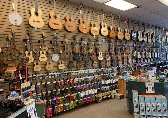 We're well-stocked with ukes, acoustics and accessories