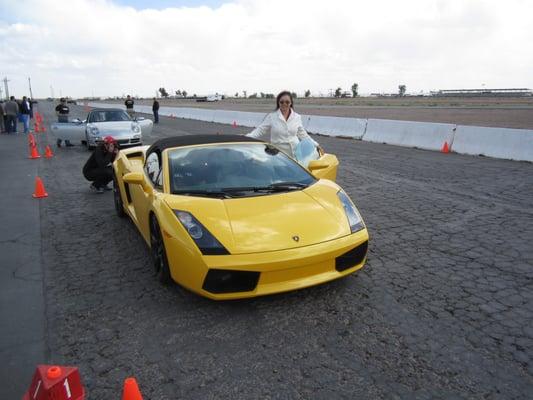 driving the Lambo at Firebird