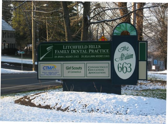 Our signage can be seen on Route 202 approximately half way down the hill from Torrington center at 663 East Main St.