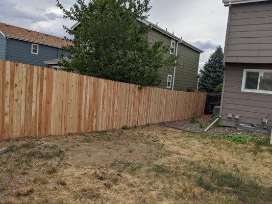 Middle fence between two houses.