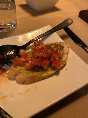 The bruschetta was interestingly plated and hit all of the marks.