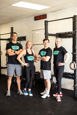 Coaching Staff at Earned Fitness 
L-R: (Owner) Derrick, (Owner) Vianney, Niko, and Jacalynn