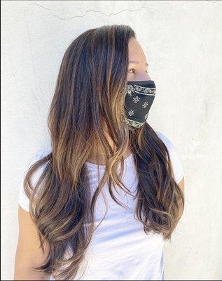 Highlights, balayage, hand-painted highlights color