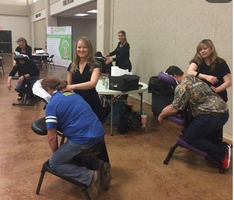 Chair massage for events large or small! We can provide as many local massage therapists as you need!