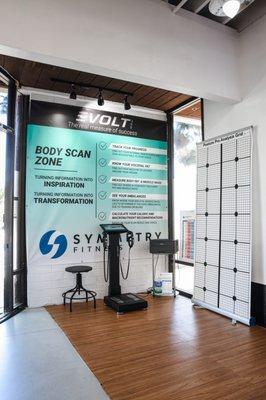 EVOLT body scanner, with Pro posture grid.  The assessment area.