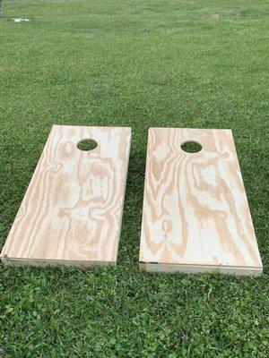 Unfinished cornhole boards