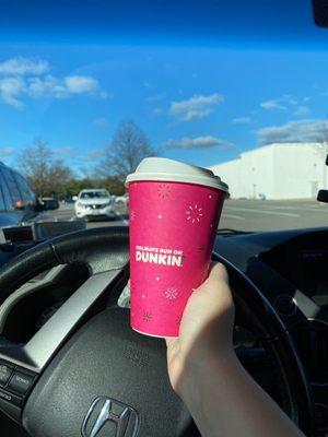 Peppermint mocha latte with oatmilk