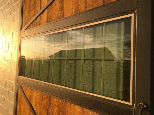 Barn door window