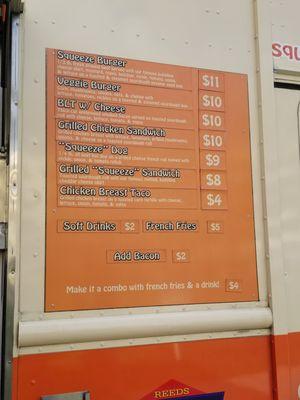 Truck menu