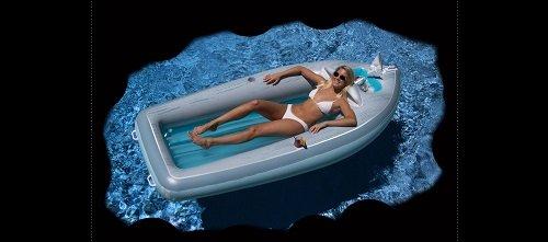 Lounge Float Boat Float with pump. No paddles included because it's not a real boat!