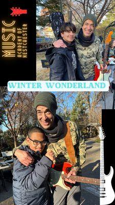 Music Academy of Westchester's team at Winter Wonderland on Nov 25, 2023, leading a magical jamming session