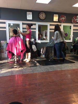 The salon ladies busy as usual!