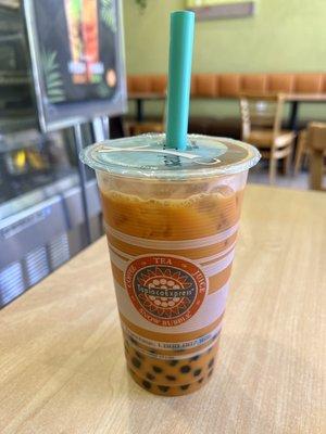 Thai milk tea with boba