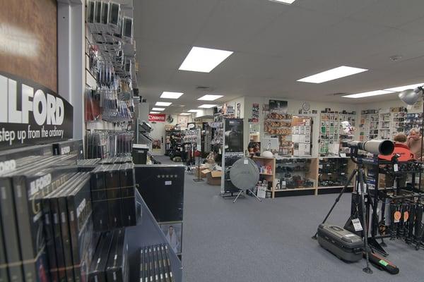 Wall to wall camera gear and accessories @ Southeastern Camera Carrboro