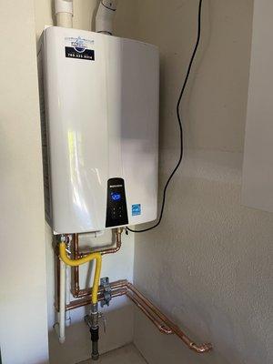 Tankless water heater install