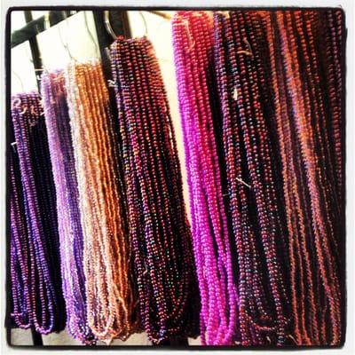 There are beads of just about every color here. I like purple ones best.