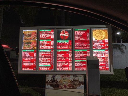 Drive Thru Menu. March 30. 2022