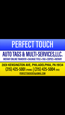 Perfect Touch Auto Tags & Multi-Services