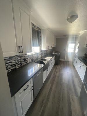 Kitchen remodel after water damage