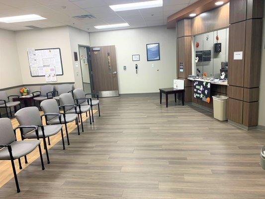 patient waiting area and reception