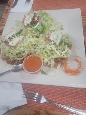 tostadas with caliente sauce