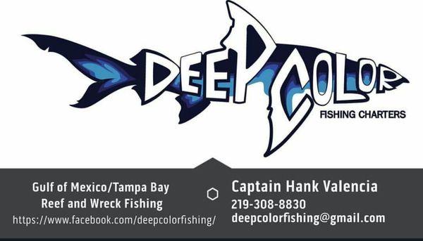 Deep Color Fishing Charters business card