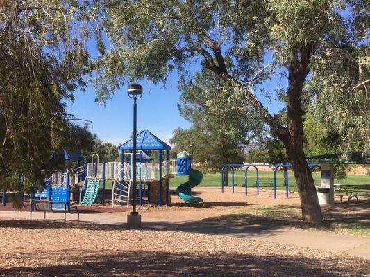 Playground equipment.