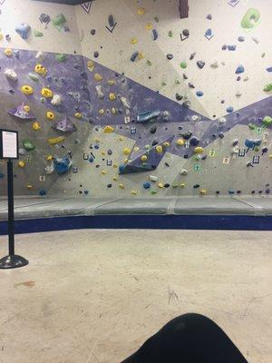 Part of bouldering wall