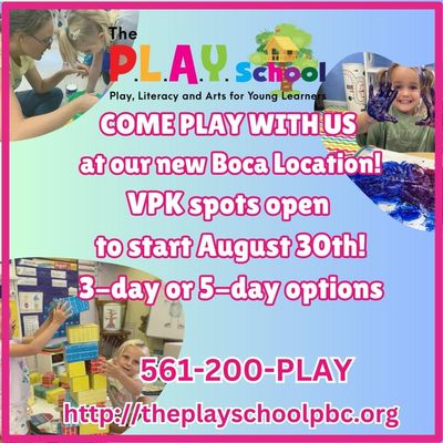 play-based private non-profit preschool in Boca Raton.