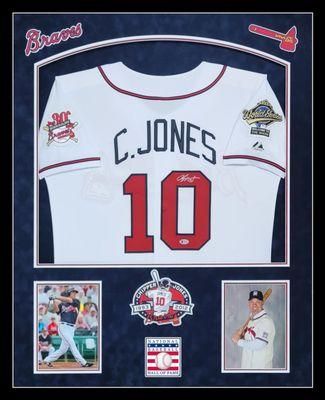 Chipper Jones custom framed jersey by Regency