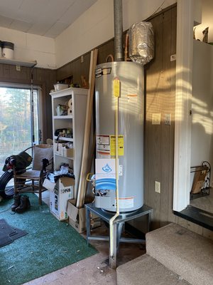 New water heater installation.